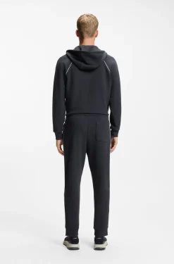 Cotton-blend tracksuit bottoms with piping details