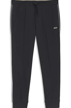 Cotton-blend tracksuit bottoms with piping details