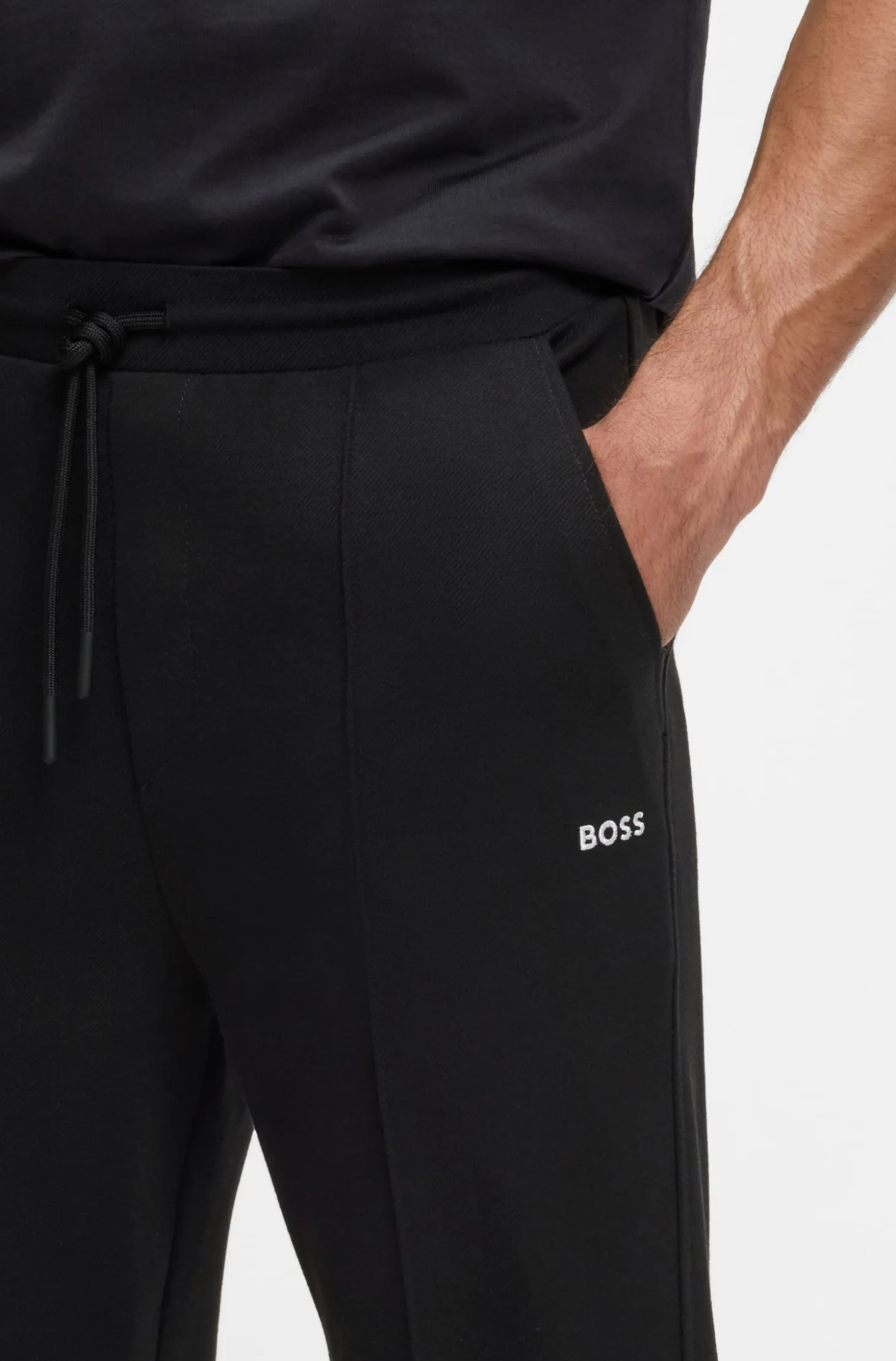 Cotton-blend tracksuit bottoms with pintuck pleats