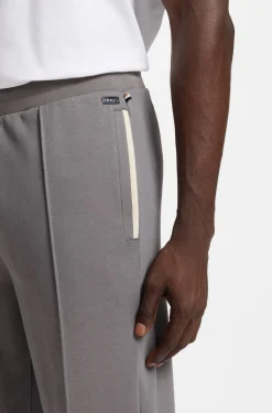 Cotton-blend tracksuit bottoms with contrast binding