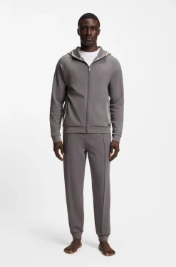 Cotton-blend tracksuit bottoms with contrast binding