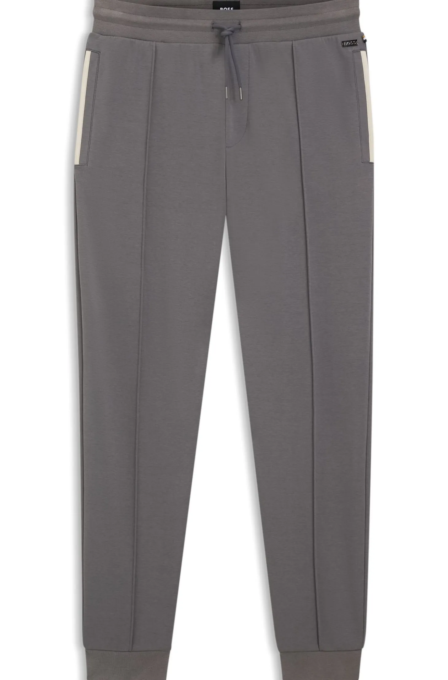 Cotton-blend tracksuit bottoms with contrast binding