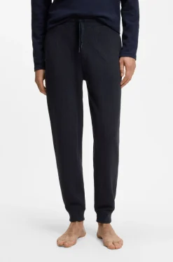 Cotton-blend tracksuit bottoms with waffle structure