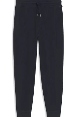 Cotton-blend tracksuit bottoms with waffle structure