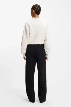 Cotton-blend tracksuit bottoms with lustrous piping