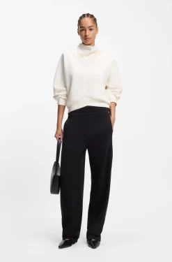 Cotton-blend tracksuit bottoms with lustrous piping