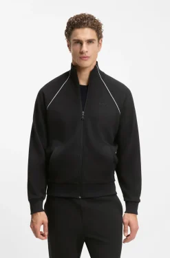Cotton-blend tracksuit set with contrast piping