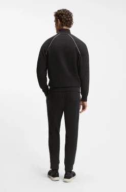 Cotton-blend tracksuit set with contrast piping