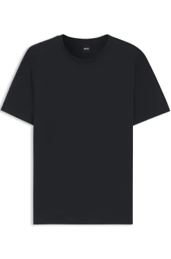 Cotton-blend T-shirt with bubble-jacquard structure