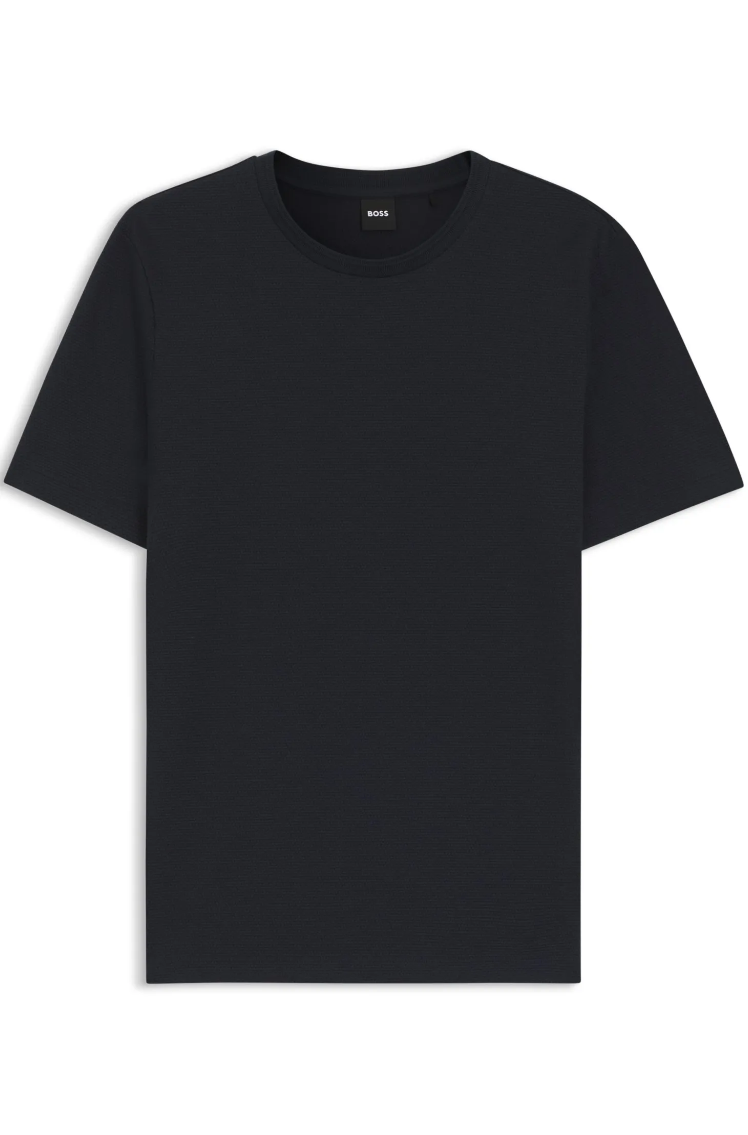 Cotton-blend T-shirt with bubble-jacquard structure