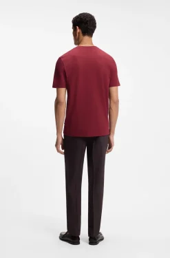 Cotton-blend T-shirt with bubble-jacquard structure