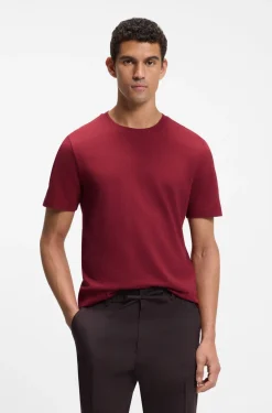 Cotton-blend T-shirt with bubble-jacquard structure