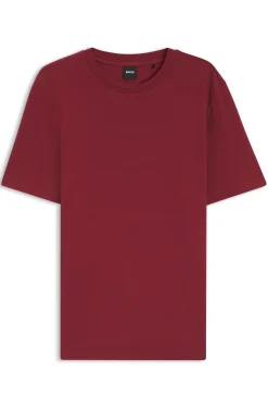 Cotton-blend T-shirt with bubble-jacquard structure