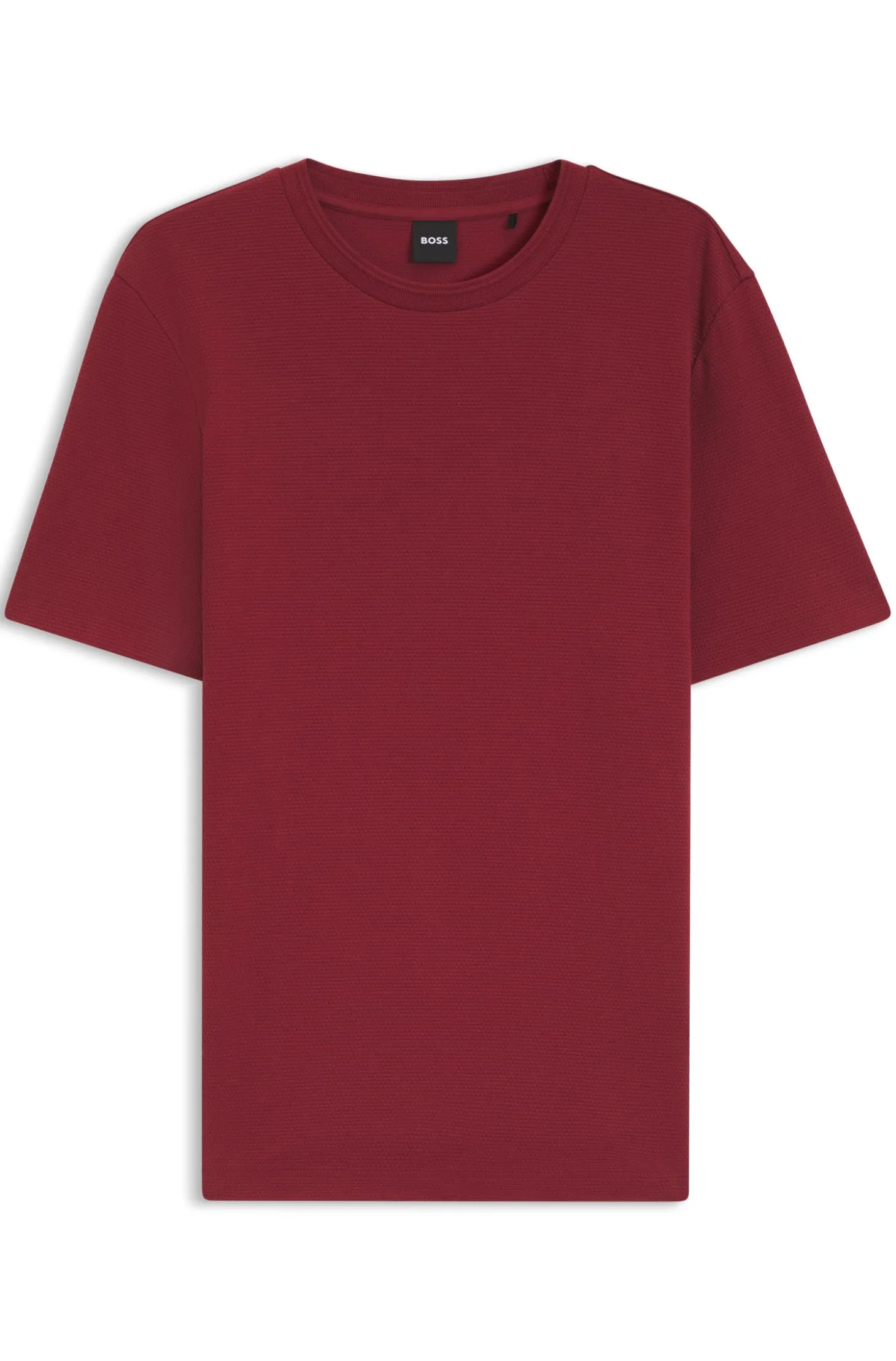Cotton-blend T-shirt with bubble-jacquard structure