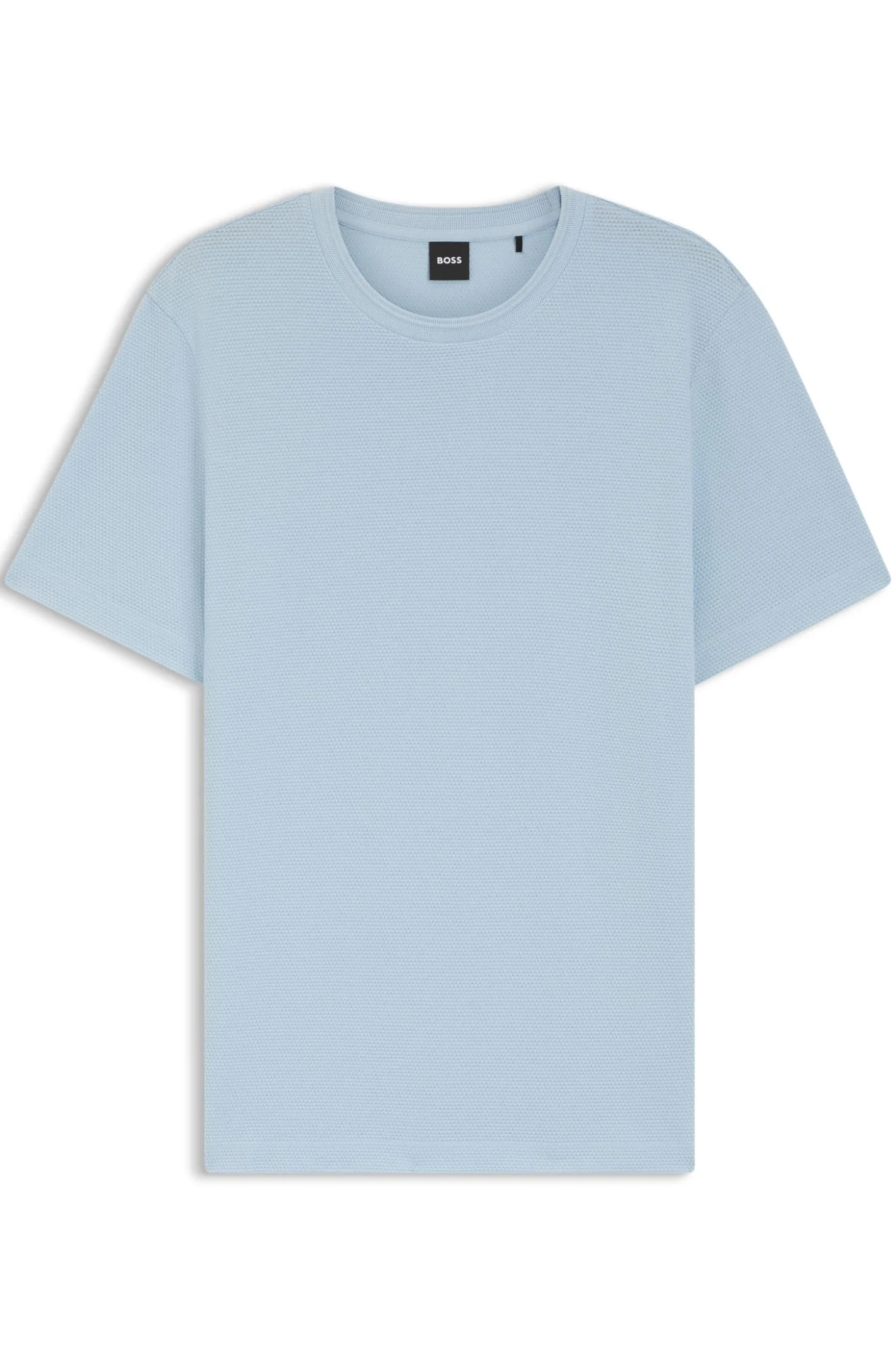Cotton-blend T-shirt with bubble-jacquard structure