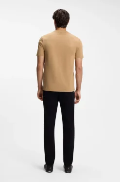 Cotton-blend T-shirt with bubble-jacquard structure