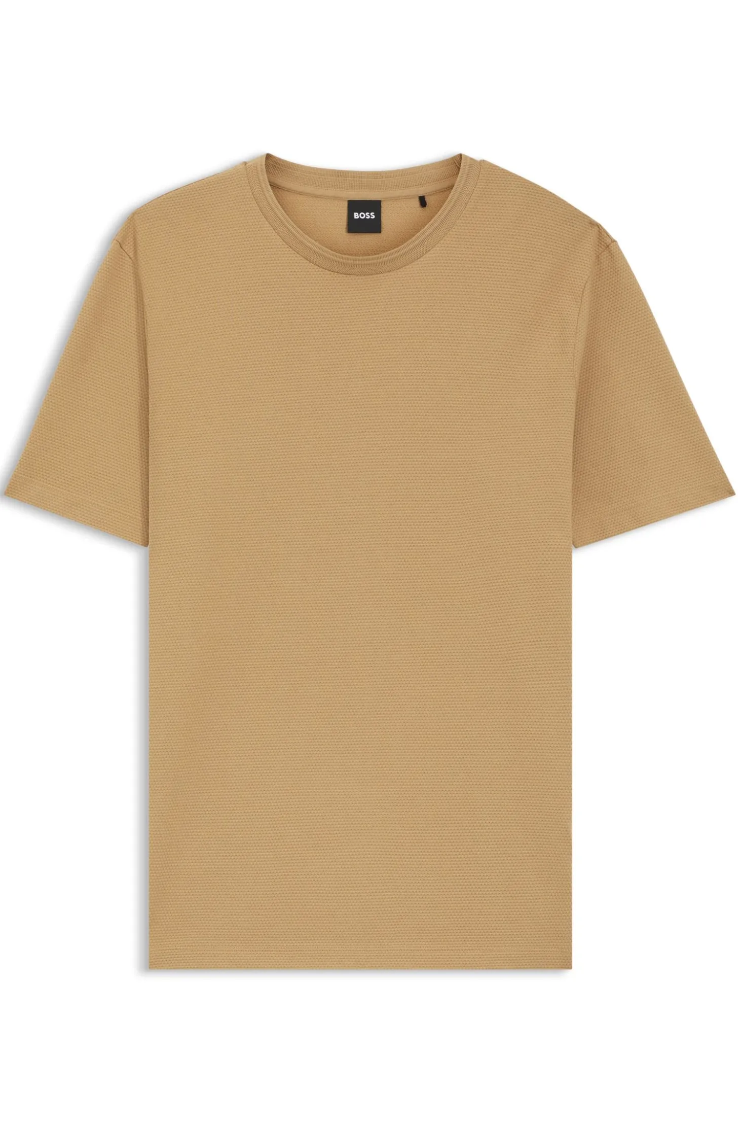 Cotton-blend T-shirt with bubble-jacquard structure