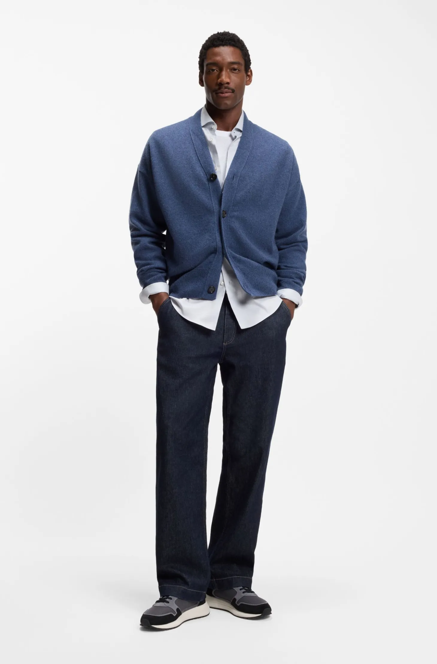 Cotton-blend T-shirt with bubble-jacquard structure