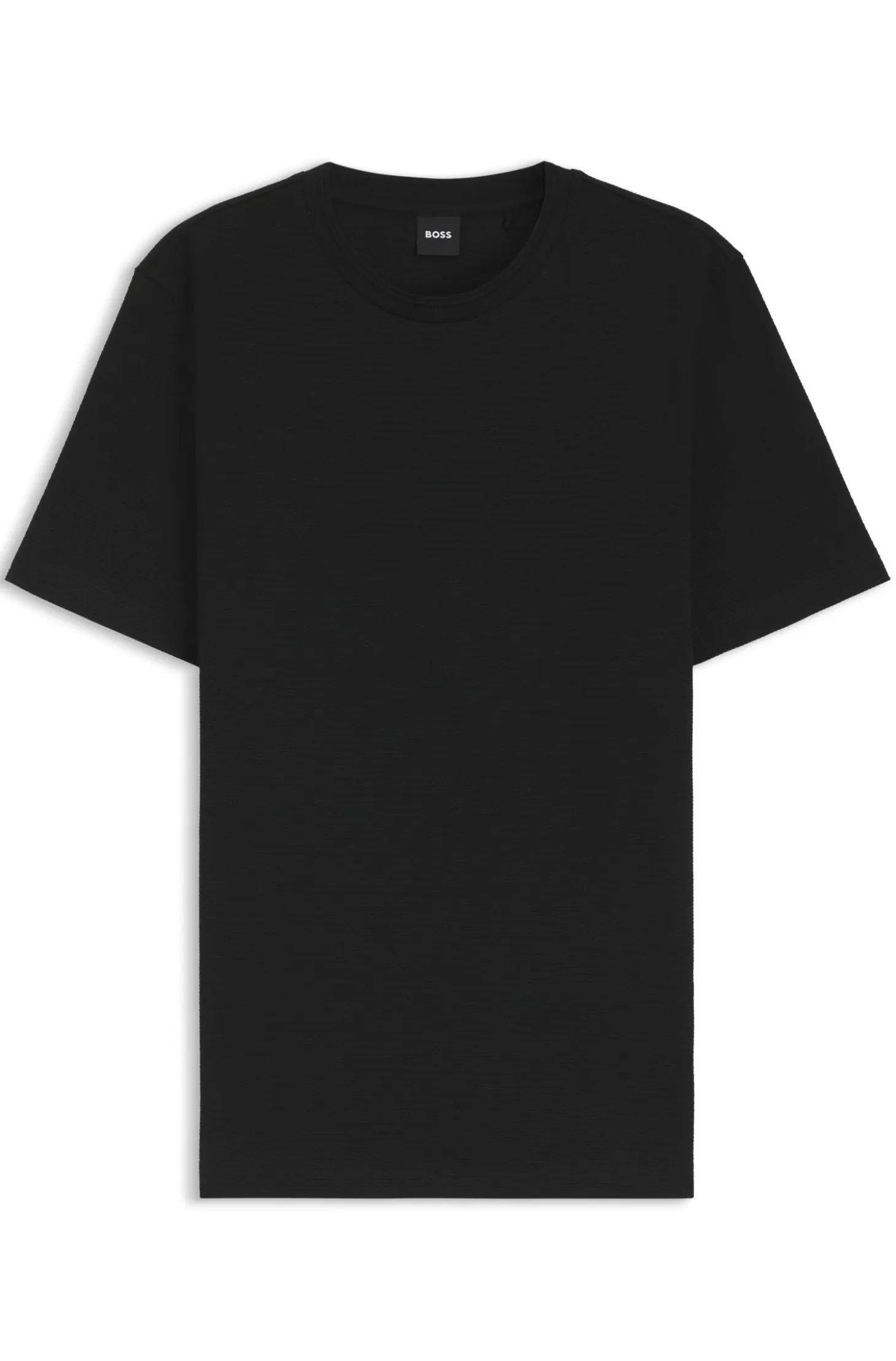 Cotton-blend T-shirt with bubble-jacquard structure