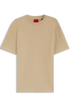 Cotton-blend T-shirt with creased effect