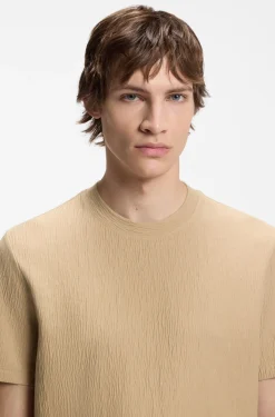 Cotton-blend T-shirt with creased effect