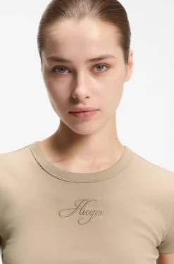 Cotton-blend T-shirt with embroidered logo