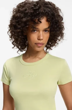 Cotton-blend T-shirt with embroidered logo