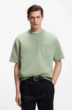 Cotton-blend T-shirt with peached finish