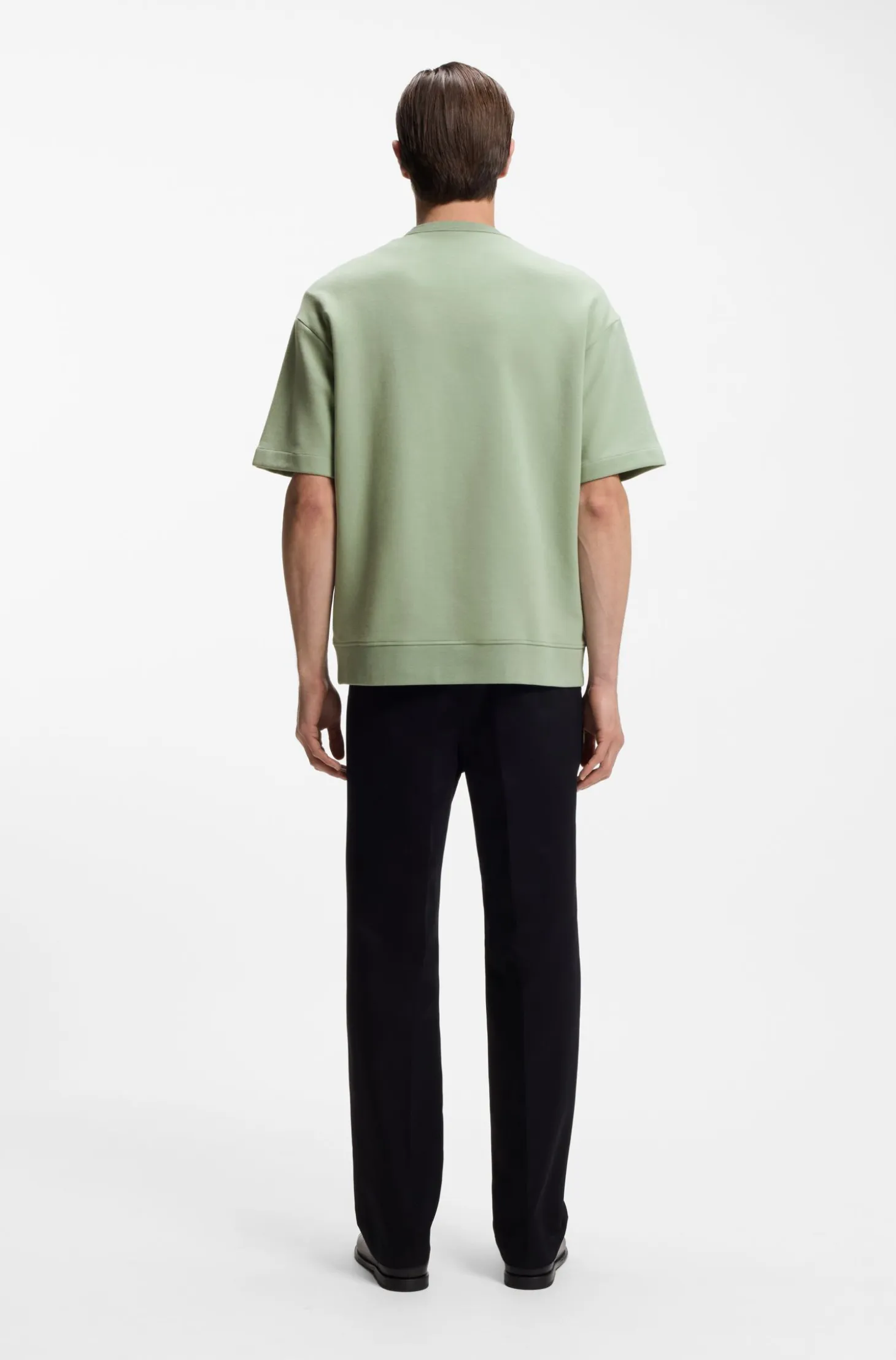 Cotton-blend T-shirt with peached finish