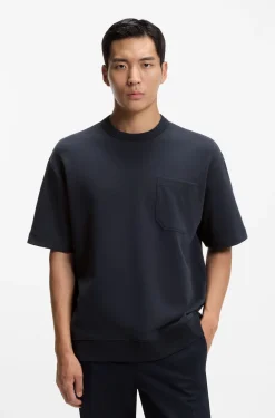 Cotton-blend T-shirt with peached finish