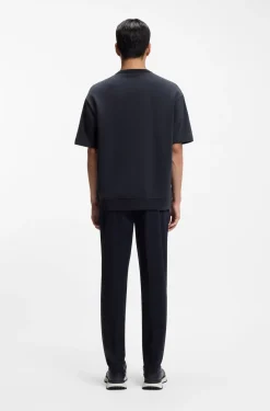 Cotton-blend T-shirt with peached finish