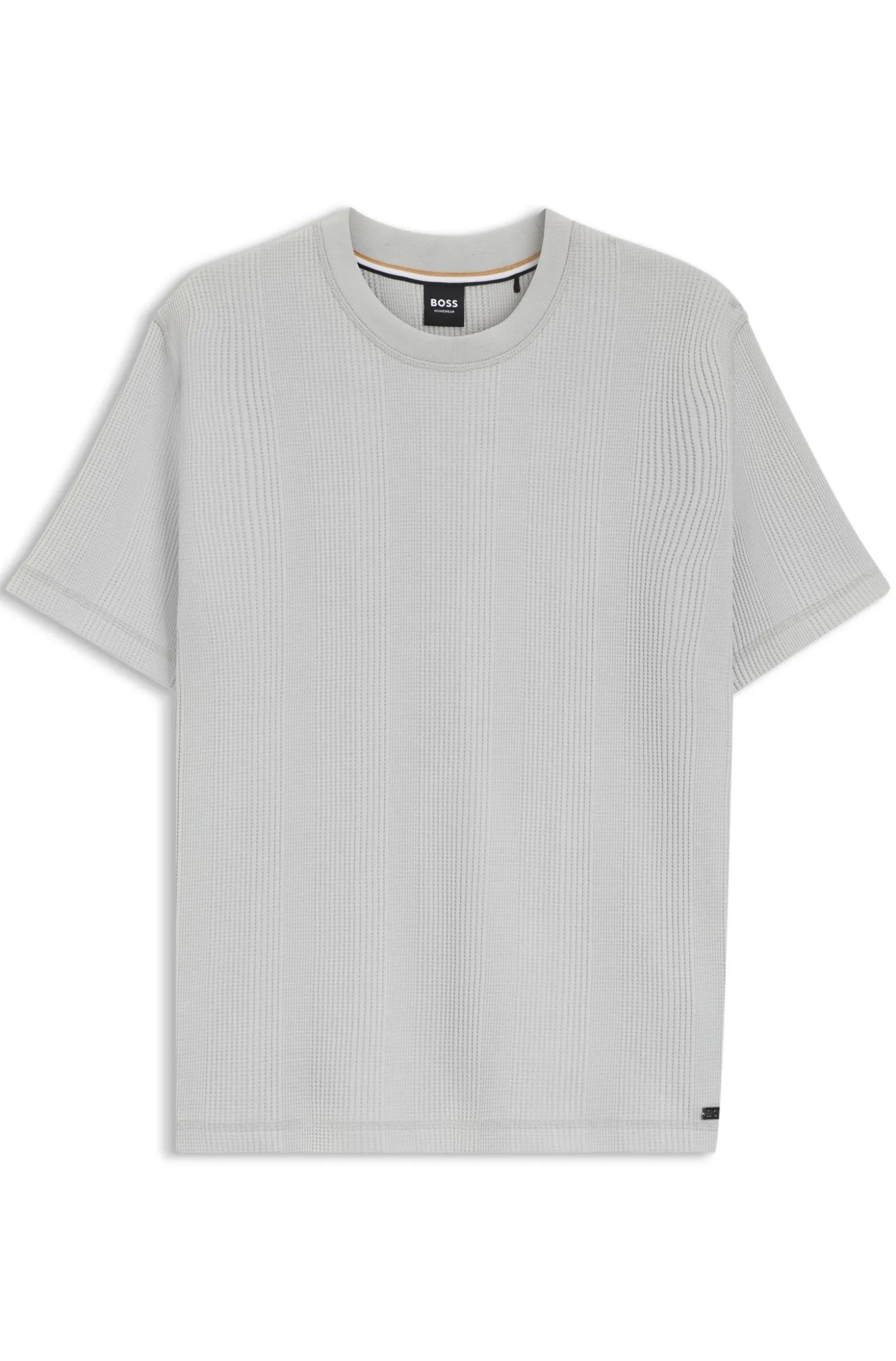 Cotton-blend T-shirt with waffle structure