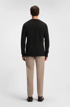 Cotton-blend T-shirt with waffle structure