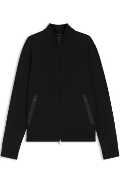 Cotton-blend zip sweatshirt with waffle texture