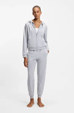 Cotton-blend zip-up hoodie with logo details