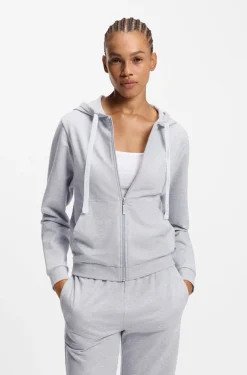 Cotton-blend zip-up hoodie with logo details