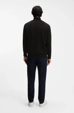 Cotton-cashmere sweater with zip collar