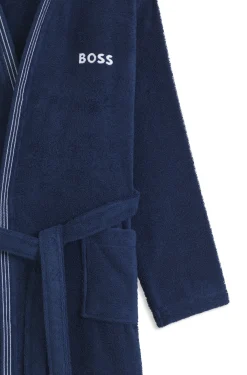 Cotton dressing gown with embroidered logo