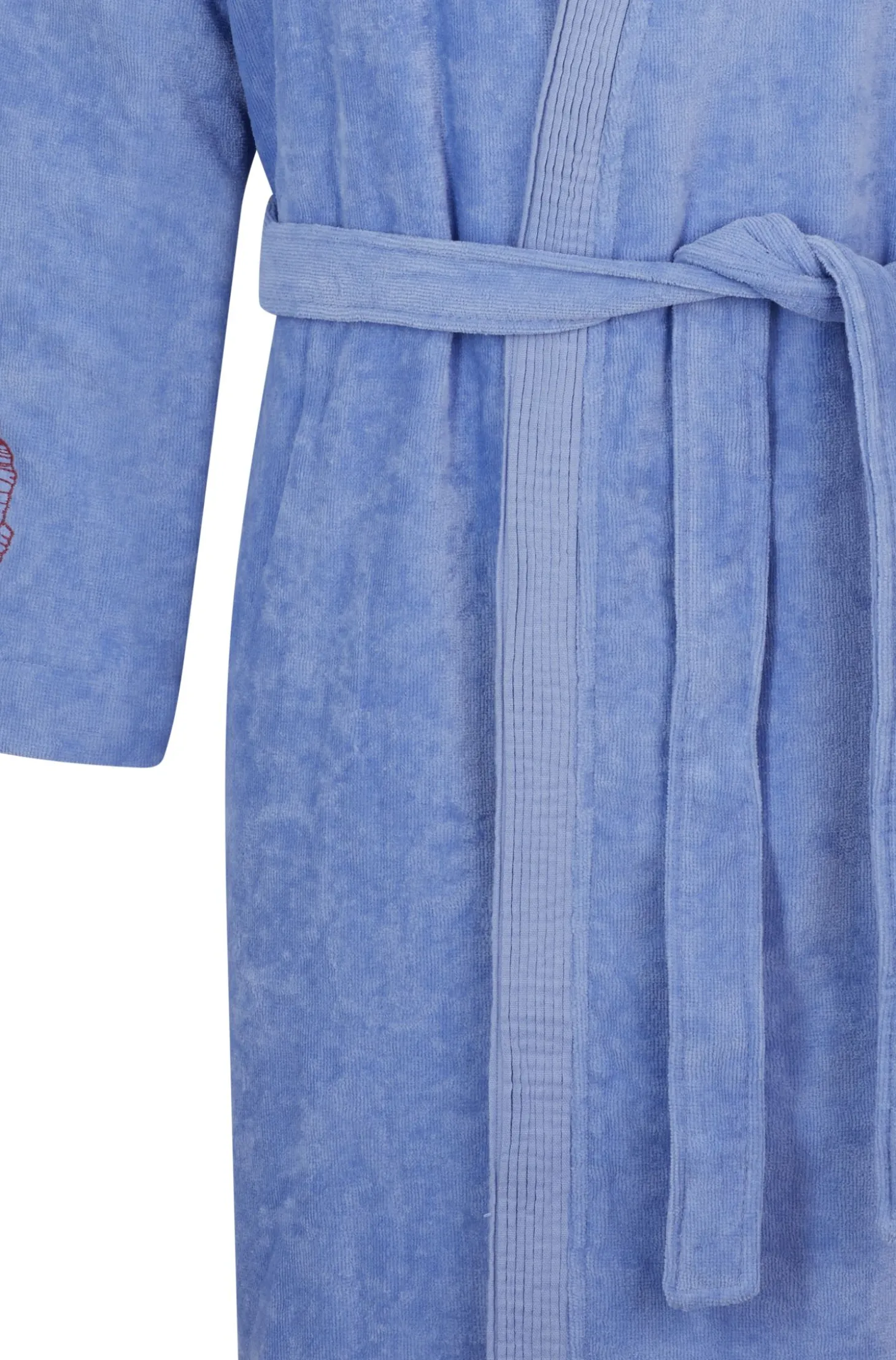 Cotton dressing gown with embroidered details