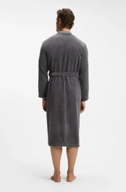 Cotton dressing gown with embroidered logo