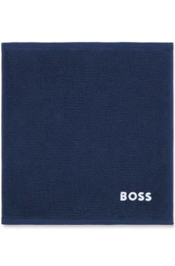 Cotton face cloth with contrast embroidered logo