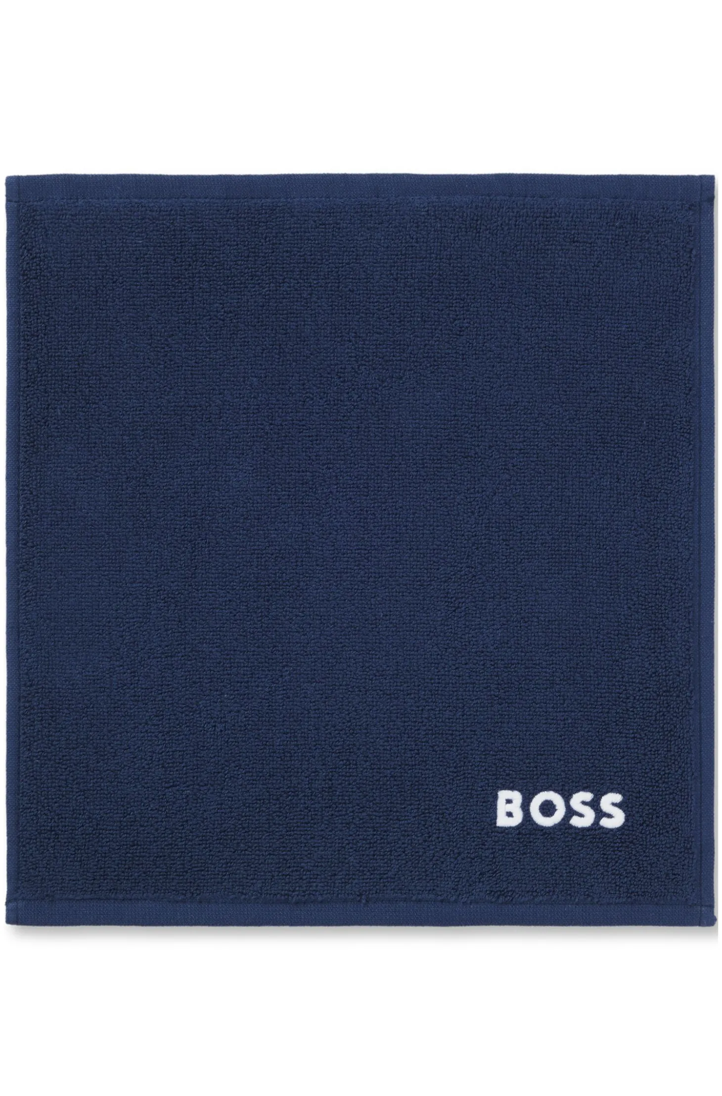 Cotton face cloth with contrast embroidered logo