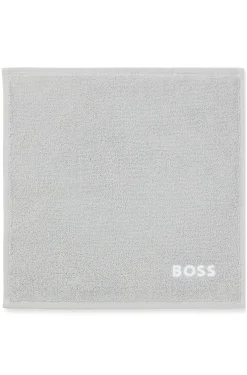 Cotton face cloth with contrast embroidered logo