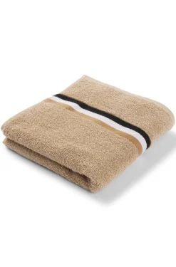 Cotton hand towel with signature stripe