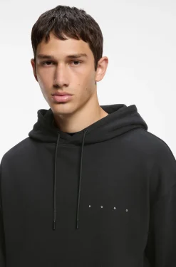 Cotton hoodie with spaced-out logo and back graphic
