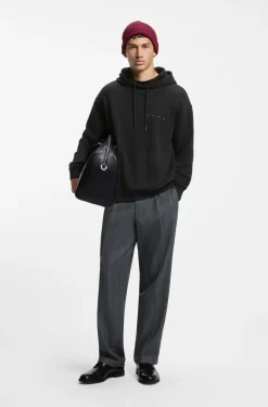 Cotton hoodie with spaced-out logo and back graphic