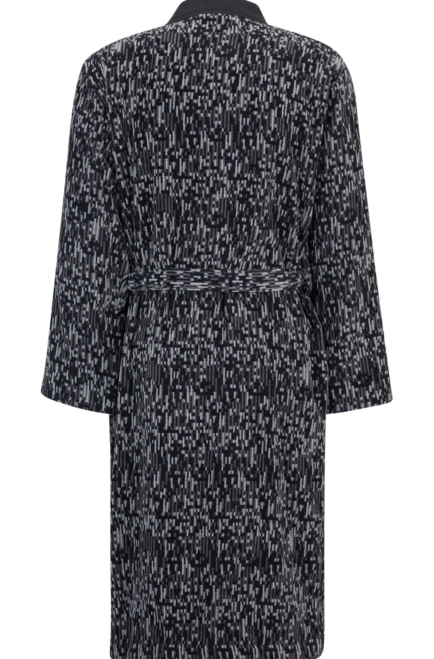 Cotton-jacquard dressing gown with embroidered logo