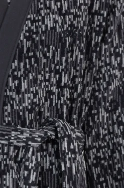 Cotton-jacquard dressing gown with embroidered logo