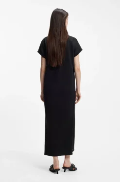 Cotton-jersey T-shirt dress with Happy HUGO logo