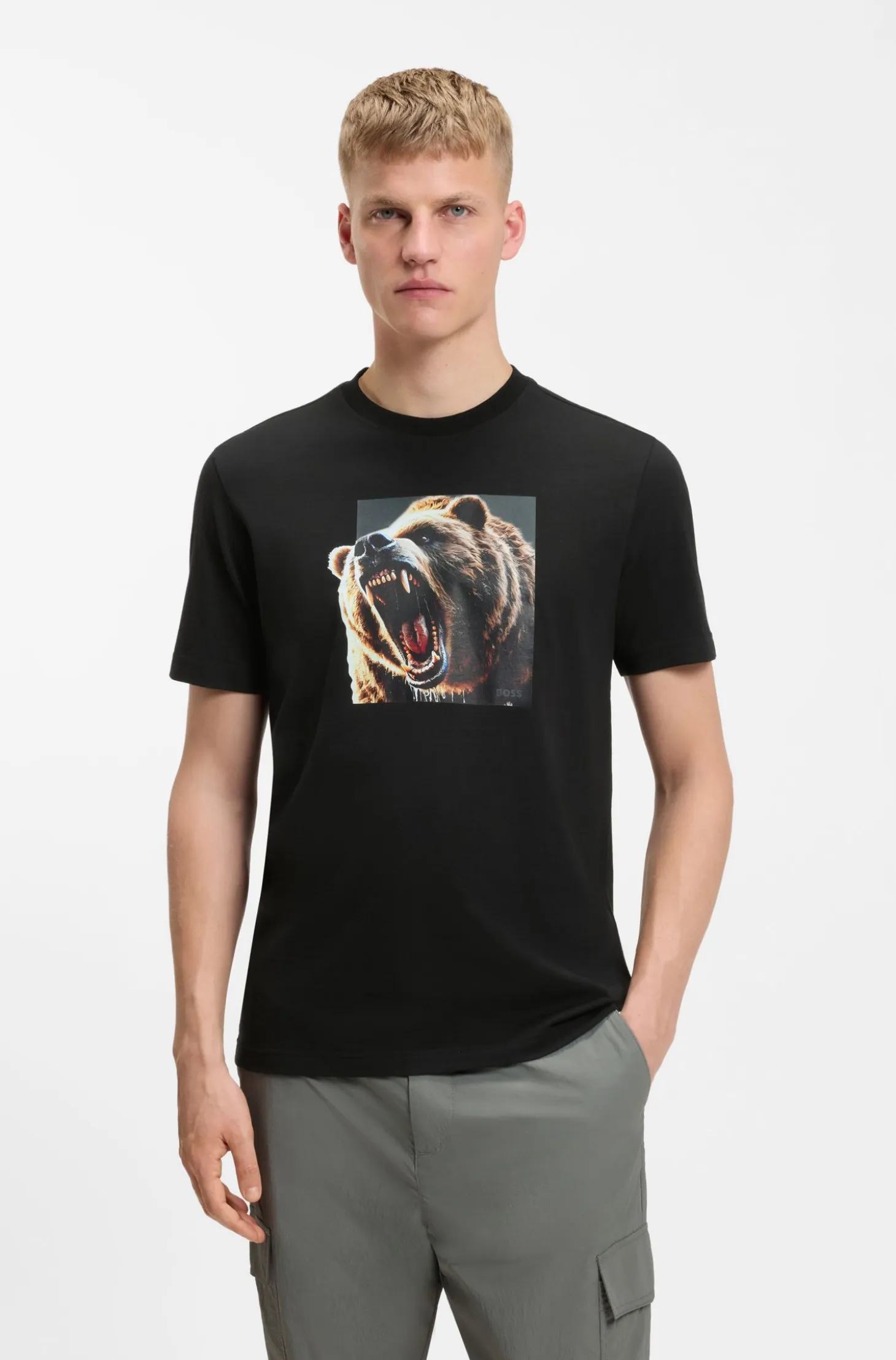 Cotton-jersey T-shirt with animal artwork